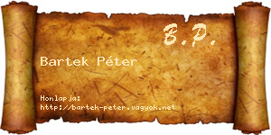 Bartek Péter névjegykártya