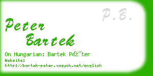 peter bartek business card